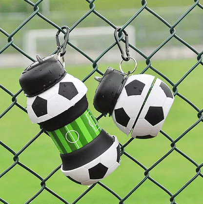 ⚽ Vaso deportivo plegable de silicona 2026 con forma de balón 💧 Portátil y Resistente a golpes