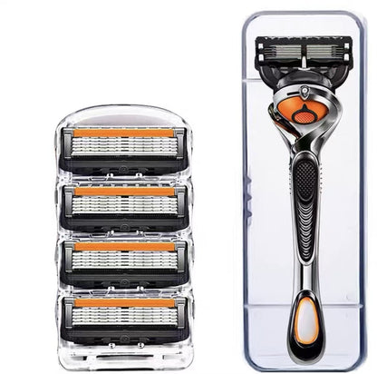 Men's razor replacement kit + free holder – Ultra-sharp stainless steel blades for a smooth shave