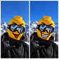 🏂😎 Yellow Ski Face Mask with Funny Figure – Winter Sports