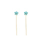 💎 Turquoise Flower-Shaped Dangling Earrings