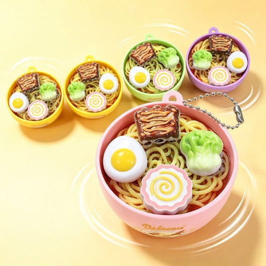 🍜✨ Ramen Fidget Keychain – Twist & Press