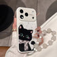 🐱💗 Cute Cat Phone Case with Soft Beaded Wrist Strap