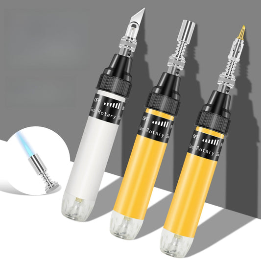 🔥✍️ Portable Gas Soldering Iron – Adjustable Flame & 2 Attachments