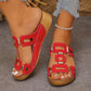 🔥 Novedad para 2026: Sandalias de cuña lisas con recortes — ¡Súper cómodas! 👍