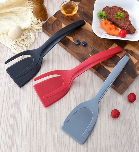 🍳✨ 2-in-1 Nylon Cooking Tongs & Spatula – Heat-Resistant Utensil