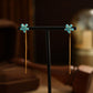 💎 Turquoise Flower-Shaped Dangling Earrings