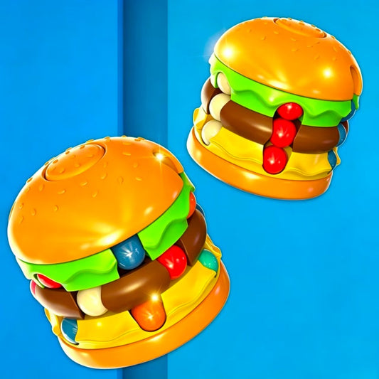 🍔✨ 360° Rotating Burger Fidget Toy – Stress Relief & Brain Teaser