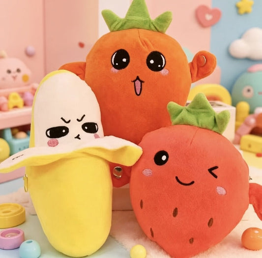 🍌🍓🥕 Interactive Musical Plush Toy – Fruit Toy