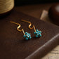 💎 Turquoise Flower-Shaped Dangling Earrings
