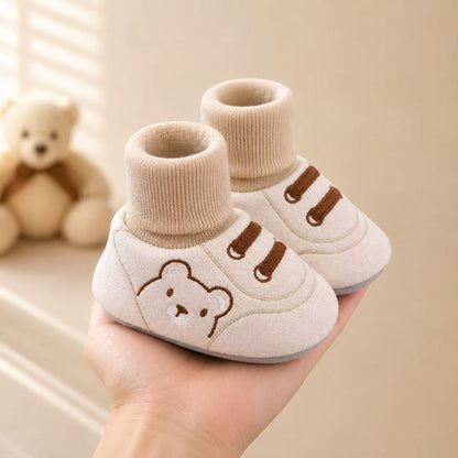 🐻🧦 Baby Sock Shoes with Fleece Lining – 0–12 Months