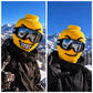🏂😎 Yellow Ski Face Mask with Funny Figure – Winter Sports
