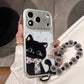 🐱💗 Cute Cat Phone Case with Soft Beaded Wrist Strap