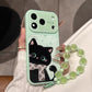 🐱💗 Cute Cat Phone Case with Soft Beaded Wrist Strap