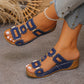🔥 Novedad para 2026: Sandalias de cuña lisas con recortes — ¡Súper cómodas! 👍