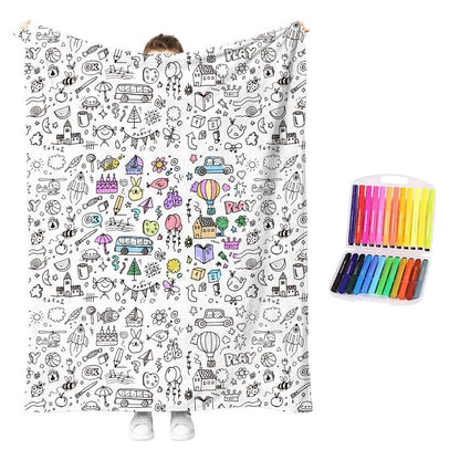🎨 DIY Coloring Blanket – Washable & Reusable