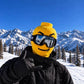 🏂😎 Yellow Ski Face Mask with Funny Figure – Winter Sports