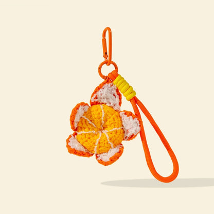 🍊 Knitted Tangerine Keychain