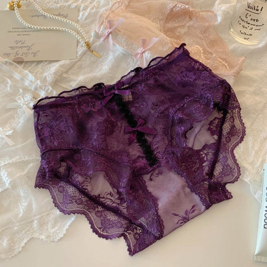 💕✨ Lace Women’s Briefs – 5-Piece High-Waisted Set