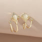 🌸✨ Flower Cat’s Eye Earrings with Sparkling Crystals – Elegance and Romance in Every Detail 💖💎