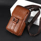 👝 Genuine Leather Men's Belt Bag – Practical Everyday Waist Pouch