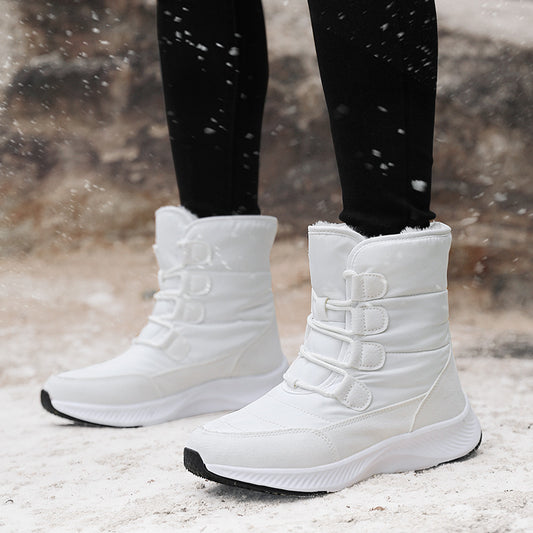 【EU35-43】️Bottes d'hiver pour femmes en PU avec doublure en coton et doublure polaire