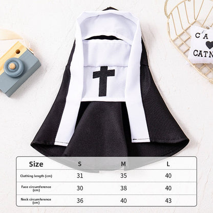 🐱🖤 Cute Nun Costume for Pets – Little Paws, Big Charm! 🤍✝️