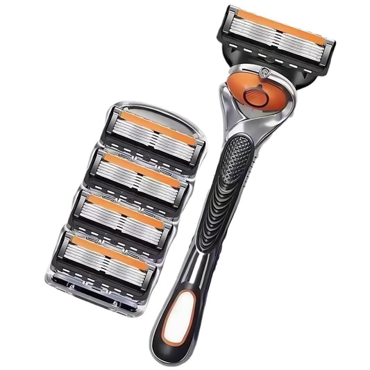 Men's razor replacement kit + free holder – Ultra-sharp stainless steel blades for a smooth shave