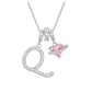 ✨ 3-in-1 Dopamine Initial Necklace with Zircon Heart Charms