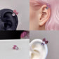🎀✨ Ear Piercing with Pink Bow and Sparkling Crystal – Sweetness, Elegance, and Style! 💖💎