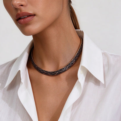 🐍✨ Snake Print Necklace – A Bold and Elegant Touch for Your Look! 💖🔥