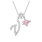 ✨ 3-in-1 Dopamine Initial Necklace with Zircon Heart Charms