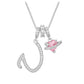 ✨ 3-in-1 Dopamine Initial Necklace with Zircon Heart Charms