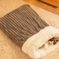 🐶 Fluffy Pet Sleeping Bag Cave – Extra Warm for Kittens, Puppies & Short-Haired Breeds 🐈
