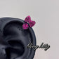 🎀✨ Ear Piercing with Pink Bow and Sparkling Crystal – Sweetness, Elegance, and Style! 💖💎