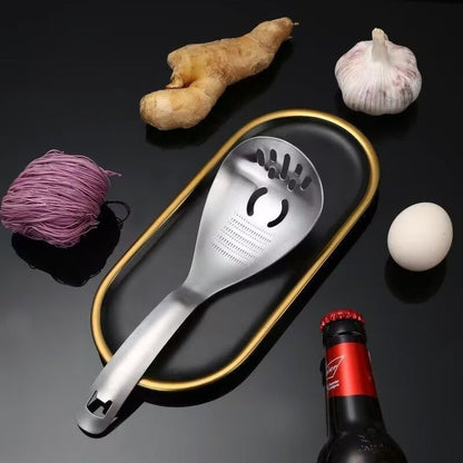 🍴 Cucchiaio multifunzione in acciaio inox – Ragnocchio e colino
