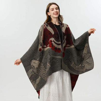 Écharpe cape en laine de style nouveau à la mode