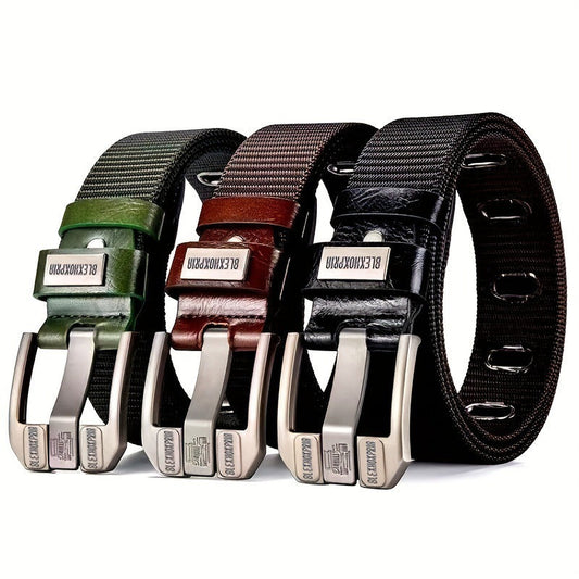 🧷 Men's Canvas Belt with Prong Buckle