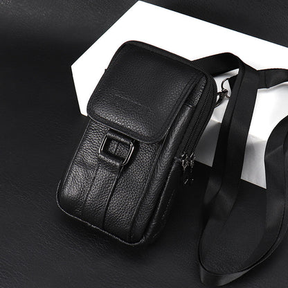 Genuine Leather Phone Belt Pouch for Men – Practical Belt-Loop Waist Bag