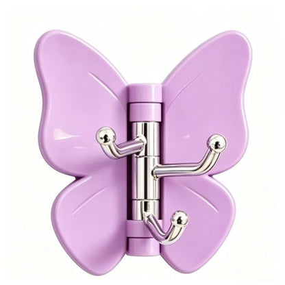 🦋 Butterfly Wall Hook with 3 Rotating Hooks – Self-Adhesive, No Drilling Required ✨🏡