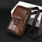 👝 Genuine Leather Men's Belt Bag – Practical Everyday Waist Pouch