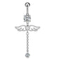 👼✨ Angel Wing Belly Button Ring with Cubic Zirconia – Shine with a Heavenly Touch! 💖💎