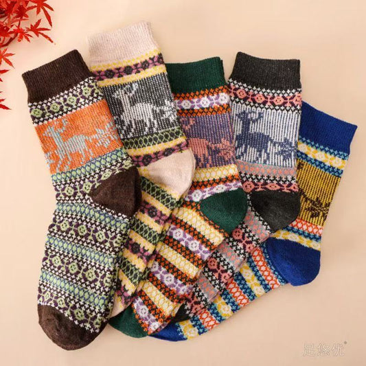 🧦 Chaussettes d'hiver rétro pour femmes - Chaudes, confortables et élégantes ! - Dites adieu aux pieds froids