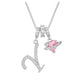 ✨ 3-in-1 Dopamine Initial Necklace with Zircon Heart Charms