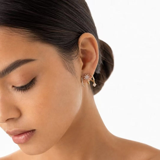 ✨ Ultra-Sparkling 8-Point Star Earrings