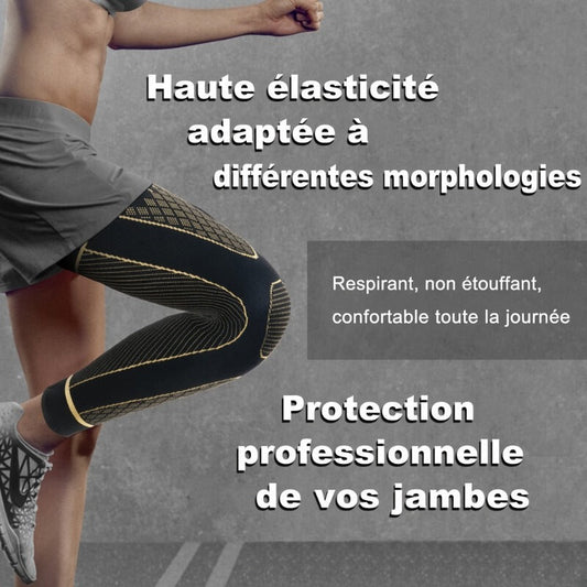 🏀💪 Long Copper Knee Brace – Non-Slip