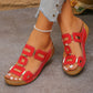 🔥 Novedad para 2026: Sandalias de cuña lisas con recortes — ¡Súper cómodas! 👍