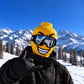 🏂😎 Yellow Ski Face Mask with Funny Figure – Winter Sports