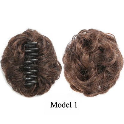 🌸 Curly Hair Bun Extension with Built-In Clip