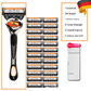 Men's razor replacement kit + free holder – Ultra-sharp stainless steel blades for a smooth shave