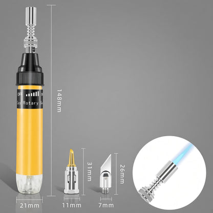 🔥✍️ Portable Gas Soldering Iron – Adjustable Flame & 2 Attachments